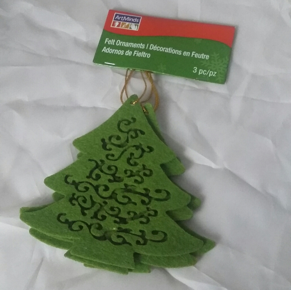 3 Piece Pack of Christmas Tree Holiday Ornaments